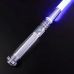 ANASABER Dueling Light Saber, Motion Control Lightsabers for Adults,Smooth Swing Light Saber with 16 Sound Fonts,RGB 12 Colors Changeable, Metal Hilt for Birthday Gift, S9 (Grey)