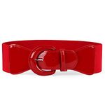 JASGOOD Women Wide Stretchy Vintage Belt Dress Elastic Waist Belts for Women Dress (Red,Fits Waist 36-41 Inch)