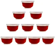 Teacups 1.3oz/40ml Clear Borosilicate Insulated Glass Traditional Chinese kung Fu Tea Cups for Drinking Tea, Wine whisky Liquor and Spirits Water,Set of 10