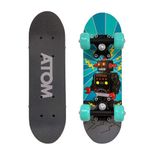 Atom 17" Skateboard | Skateboard For Beginners Or Pro's | Kids & Teenager Maple Skateboard With 3" PP Trucks | Mini Cruiser Complete Board | Suitable For All Aged 5+ (Robot)