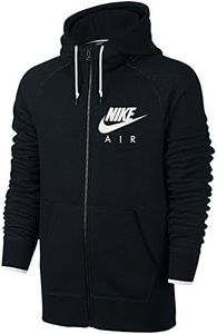 NIKE AW77 Full Zip Hoody Men's Hooded Sweater, black/white, Medium
