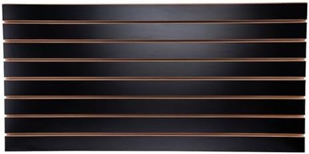 SSWBasics 4 ft x 2 ft Horizontal Black Slatwall Panels for Wall (24"H x 48"L) - Pack of 2 - Garage Wall Organizer Panels and Craft Storage Organization Slatwall Panel