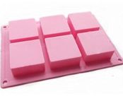 Allforhome 6 Cavities Square Silicone Cake Baking Mold Cake Pan Muffin Cups Handmade Soap Moulds Biscuit Chocolate Ice Cube Tray DIY Mold