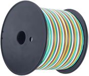 EXERAUO Trailer Wiring Harness 100FT 14 Gauge Trailer Tow Harness Bonded Spool, CCA 4 Way Colour-Coded Trailer Wiring Kit, Waterproof Boat Trailer Wire (Green, Yellow, Brown, White)