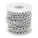 Jaydis 16.4 Feet Aluminum Curb Chains 2mm Twisted Links Cross Cable Chains Silver Plated with Spool for Pendant Necklace Jewelry Making