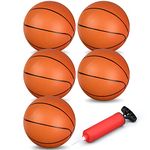 6'' Mini Orange Basketballs for Mini Basketball Hoop, Kids Child Baby Replacement Rubber Soft Bouncy Ball for Indoor Playground Pool Beach, Gifts for Easter Birthday Party (5PCS)