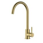 Reginox Taravo BG Single Lever Swan Neck Brushed Gold Kitchen Mixer Tap