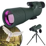 HD Spotting Scopes with Tripod and Phone Adapter, BAK4 Prism FMC Zoom Waterproof Telescope for Bird Watching Wildlife Scenery (25-75X)