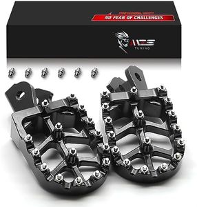 MZS Dirt Bike Foot Pegs, CNC Motocross Footpeg MX Footrest Rest Pedal Black Compatible with CRF150F | CRF230F | KDX200 | Light Bee S/X | X160 X260 | MX3 MX4 | XR150L | HAWK 250