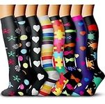 Compression Socks for Women & Men (8 pairs)-Ideal for Running, Sports, Nurses- Energizing Comfort and Fatigue Relief