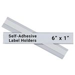 C-Line Best Value Peel and Stick Shelf/Bin Label Holders, Inserts Included, 1 x 6 Inches, 50 per Pack (87627)