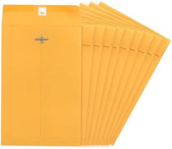 Mardatt 50Pcs 6” x 9” Clasp Envelopes, Clasp Kraft Envelopes Catalog Clasp Envelope Catalog Mailing Envelopes Catalog Envelopes with Clasp Closure Gummed Seal for Home Office Mailing