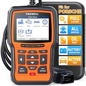 FOXWELL NT510 Elite OBD2 Scanner fit for Porsche Diagnostic Tool, Full System Bi-Directional Control Code Reader with All Reset Services, Oil Reset Scan Tool for Porsche, Battery Registration Tool