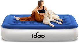 iDOO Single Size Inflatable Mattress with Built-in Electric Pump, Air Mattress with Storage Bag, Blow up Bed for Camping, Guests, Travel & Indoor, AirBed, 33cm high Air Bed