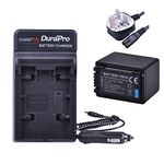 DuraPro 1Pc 3900mAh VW-VBT380 VBT380 VW-VBT190 VBT190 Battery + AC Wall/Car Charger for Panasonic HC-V110, HC-V130, HC-V160, HC-V180, HC-V201, HC-V250,HC-V260,V720 V750 V770 V777 VX870 VX980 VX989