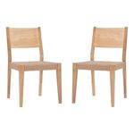 Linon Patty Set of Two Wood 18" Dining Chairs in Natural Brown