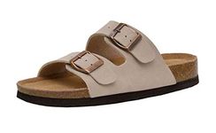 Cushionaire Women's Lane Cork Footbed Sandal With +Comfort, Stone, 7