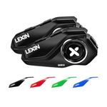LEXIN G2P Motorcycle Helmet Communication Systems, Group Bluetooth Intercom Headset, FM Radio/6 Shells/Universal Pairing/Private Talk/Noise Cancellation, Fit for Snowmobile/ATV, 2 Pack
