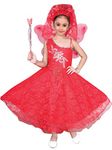 AJ DEZINES Kids Birthday Red Gown Dress For Girls With Wings (PARI_DRESS_RED-32)