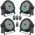 AKOZLIN 36 LEDs DJ Par Lights 4 Packs with Remote DMX Control Par Lighting for Stage LED Stage Lights RGB Strobe Uplights for DJ Disco KTV Party