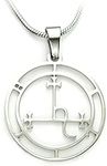 Sigil of Lilith Necklace, with 20" Snake Chain, Pure 304 Stainless Steel Pendant and Chain