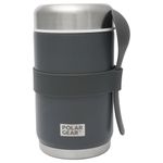 520ml Insulated Food Flasks For Hot Food – Double-Wall Stainless Steel Hot Food Flask With Spoon – Thermal Lunch Box keeps Meals Drinks Hot or Cold for 6 Hours – Leakproof Soup Containers (Graphite)