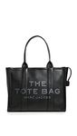 Marc Jacobs Women's The Leather Large Tote Bag, Black, One Size, The Large Tote