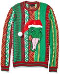 Blizzard Bay Men's Ugly Christmas Sweater Dinosaur, Multi, Small