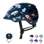 KORIMEFA Kids Bike Helmet Toddler Bike Helmets for Ages 2-8 Years Boys Girls CE Certified Safety Adjustable Multi-Sport Roller Skating Skateboard Scooter Cycling Helmet (Dark Blue, S)