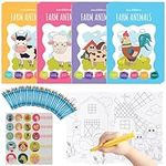 THE TWIDDLERS 12 Farm Colouring Books for Kids, A5 Size - Animal Designs with 48 Crayons & 12 Sticker Sheets, Birthday Party Favours, Classroom Activity, Age 4-8, Mini Colouring Books for Party Bags