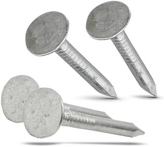 (500 Pack) 1 Inch - Galvanized Roofing Nails Professional Grade - Used to fasten roofing felt, asphalt singles & insulation board (500)