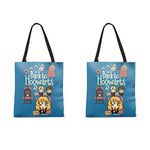 MCSID RAZZ Harry Potter Combo Pack of 2 Back To Hogwarts Design Large Canvas Handbags Tote Bag for Grocery, Shopping | -Officially Licensed By Warner Bros, USA