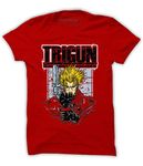 Quote Marshals Anime Trigun Round Neck Red Cottan T-Shirt for Men's M