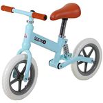 HOMCOM 12" Kids Balance Bike No Pedal Bicycle EVA Tire Adjustable Seat Toddler Training Bike W/Shock Absorber 2-5 Years Gift for Boys Girls Blue