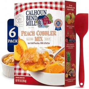 Calhoun Bend Mill Peach Cobbler Mix with Spatula - Classic Southern Dessert - Versatile Crust Mix for Peach & Other Fruit Fillings - Sweet and Crunchy - Ideal for Baking Enthusiasts - 8 Oz (Pack of 6)