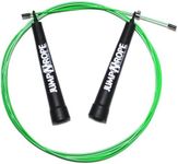 JumpNRope World Champion Speed Wire Jump Rope - #1 Best for Crossfit - Patented Technology - Fully Adjustable - Proudly Made in The USA (R1-Std-Green)