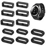 cobee 12 Pcs Silicone Watch Band Loops Watch Strap Keeper Rubber Replacement Watchband Holder Loop Fastener Rings Compatible with Universal Watch(6 Pcs Square+6 Pcs Oval, 18mm/20mm/22mm)