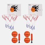 Cyfie Basketball Hoop Mini Kids, 2 Pack Suction Cup Bathtub Bath Toys with 4 Balls for Girls Boys Bathroom Bedroom