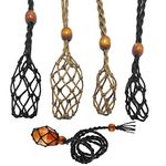 4 Pcs Necklace Cord Empty Stone Holders, VEGCOO Adjustable Necklace Holder Quartz Crystal Stone Necklace Cage Cord Rope for DIY Stone Pendant Necklace Jewelry Making, 2 Sizes