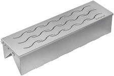 Skyflame Wood Chip Smoker Box, Stainless Steel Double V-shape BBQ Smoke Box with Hinged Lid for Charcoal & Propane Gas Grill, 12.5"(L) x 3.3"(W) x 2.5"(H), U.S. Design Patent