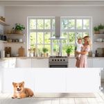 Sulishang Retractable Baby Gate 33"x118"- Safety Mesh Baby Gate/Dog Gate, 33inch Tall and Extends up to 71inch Wide for Stairs, Doorways, Hallways, Banisters Indoor and Outdoor (White)