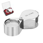 KINGMAS Pocket Jewelry Loupe 30x 21mm Jewelers Loop Eye Magnifying Glass Foldable Magnifier