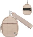 CLUCI Mini Backpack Keychain Wallet for Women Small Puffer Coin Purse Zipper charge Pouch with wrist strap