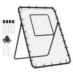 VEVOR Baseball and Softball Rebounder Net, 4 x 6 Feet PitchBack Baseball Net for Pitching and Fielding Training, Pitch Return Trainer Rebound Net with 5 Adjustable Angles, Black