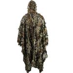 Zicac Outdoor 3D Leaves Camouflage Ghillie Poncho Camo Cape Cloak Stealth Ghillie Suit Military CS Woodland Hunting Poncho (Camo)