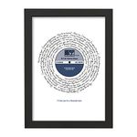 NOT JUST A PRINT Personalised Song Lyrics Gift Designed As Vinyl Record Any Words for Anniversary Birthday Christmas Wedding (Framed Black, A4 (21x30cm))