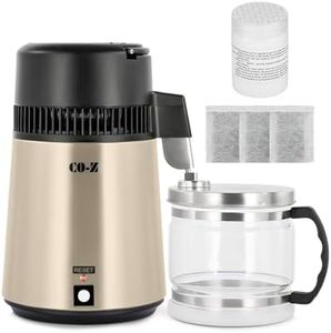 CO-Z Water Distiller, 100% Stainless Steel Distilled Water Machine for Home Countertop Table Desktop, 4L Distiller Water at Home, 4 Liter Water Purifier to Make Clean Water for Home,Gold