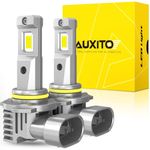 AUXITO 9005 LED Headlight Bulbs, 400% Brighter 6500K White Wireless LED Headlights for HB3 9005 Headlights High and Low Beam, Direct Install Plug and Play, IP68 Waterproof, Pack of 2