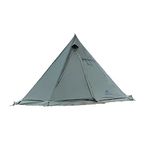 Vilemoon Tipi Hot Tent with Fire Retardant Stove Jack for Flue Pipes, 5~8 Person, Teepee Tents for Family Team Outdoor Backpacking Camping Hiking (Green)