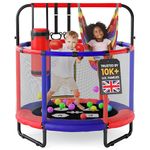 Happin® 55” Toddler Trampoline, Indoor & Outdoor, Ages 1-6, 5FT Kids, Ultra Safe Rebounder Trampoline for Kids with Safety Enclosure Net, Gifts for Toddler Boys & Girls